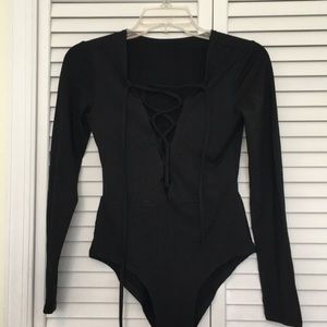 Lace up body suit